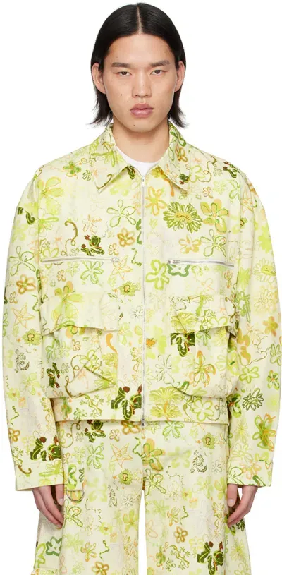 Collina Strada Green Gecko Doodle Nash Denim Jacket