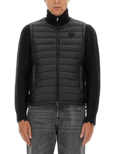 Colmar Down Vest With Logo In Black