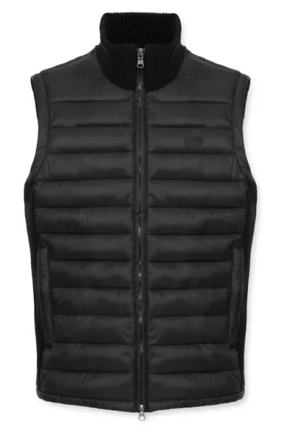 Colmar Modern Mixed Media Water Repellent Puffer Vest In Black