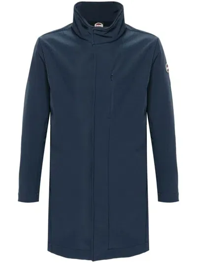 Colmar Rubberised Logo Patch Coat In Blue