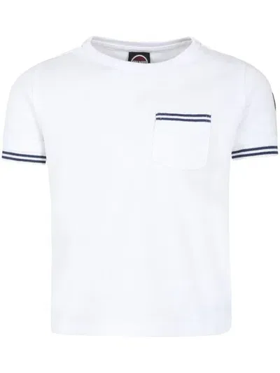 Colmar Striped-trim Cotton T-shirt In Weiss