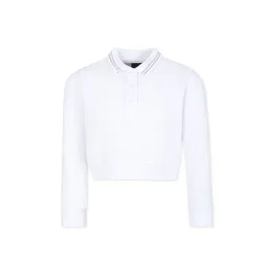 Colmar White Crop Polo Shirt For Girl With Logo In Weiss