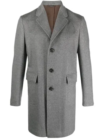 Colombo Cashmere-blend Single-breasted Coat In Grey