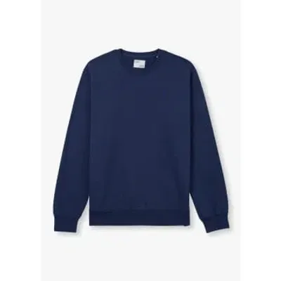 Colorful Standard Mens Classic Crew Sweatshirt In Marine Blue