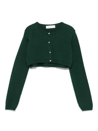 Colorichiari Kids' Cropped Cardigan In Green