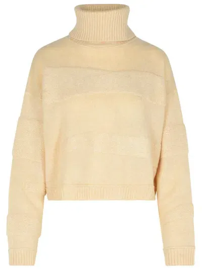 Colorush 'plushy' Cashmere Cream Turtleneck Sweater