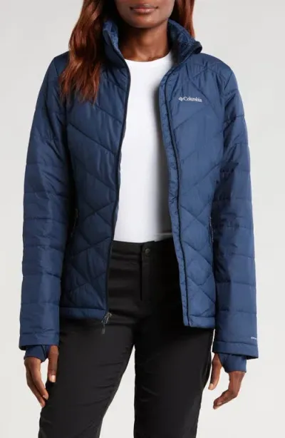 Columbia Heavenly Water Resistant Insulated Coat In Collegiate Navy