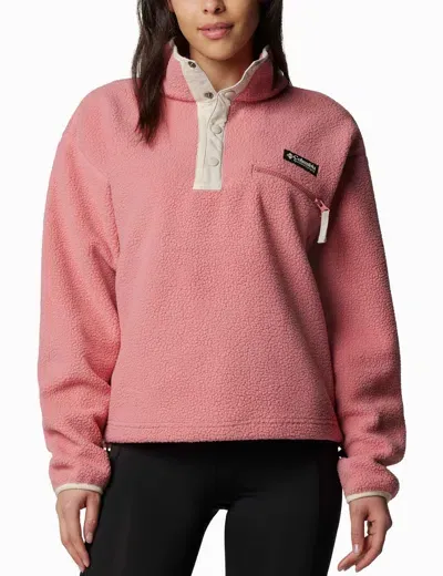 Columbia Helvetia Ii Cropped Sherpa Half Snap Fleece In Pink