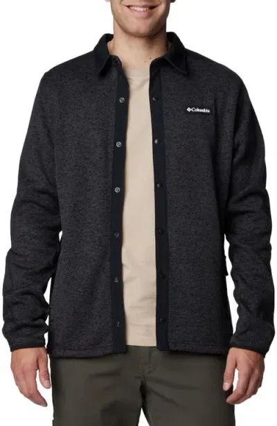 Columbia Sweater Weather Shirt Jacket In Black Heather/black