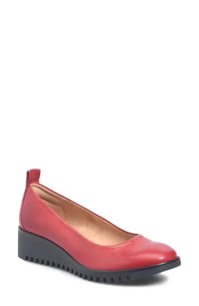 Comfortiva Dillon Wedge Pump In Cherry Red