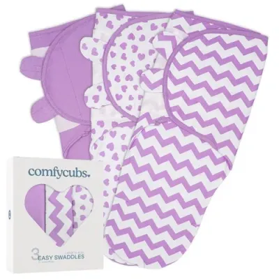 Comfy Cubs Easy Swaddle Blanket In Purple