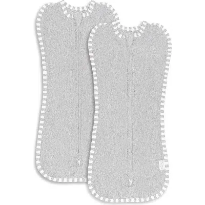 Comfy Cubs Swaddle Blanket Baby Girl Boy Easy Zipper Wrap 2 Pack Newborn Infant Sleep Sack In Grey