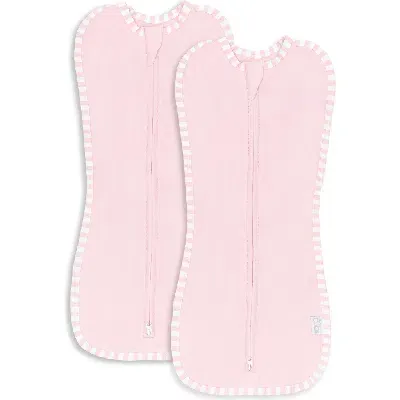 Comfy Cubs Swaddle Blanket Baby Girl Boy Easy Zipper Wrap 2 Pack Newborn Infant Sleep Sack In Pink