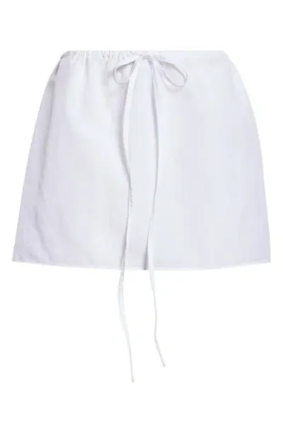 Coming Of Age Drawstring Miniskirt In White