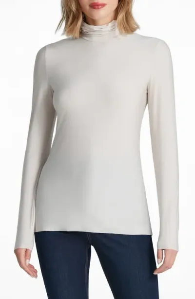 Commando Butter Long Sleeve Turtleneck Top In Porcelain