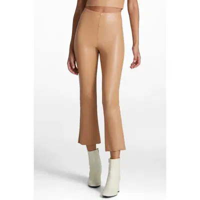 Commando Faux Leather Flare Crop Pull-on Pants In Camel