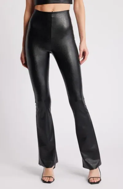 Commando Faux Leather Flare Leggings In Black