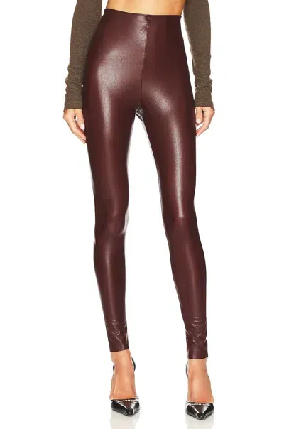 Commando Faux Leather Leggings In Oxblood In Red