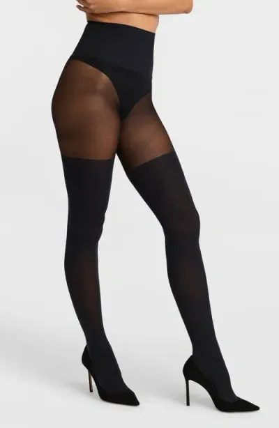 Commando Faux Thigh High Tights In Black