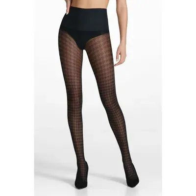 Commando Houndstooth Sheer Tights In Black