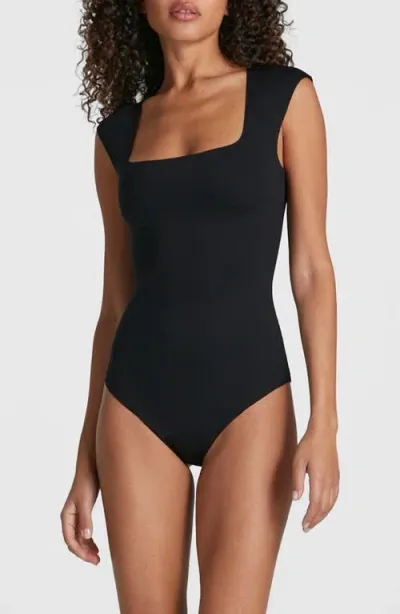 Commando Scuba Cap Sleeve Bodysuit In Black