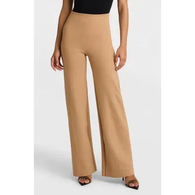 Commando Wide Leg Neoprene Leggings In Camel