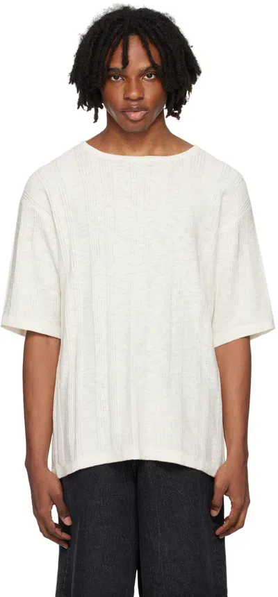 Commas Off-white Tuck Stitch T-shirt In Neutrals