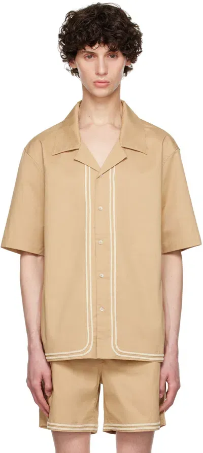 Commas Tan Braided Cord Shirt In Nude