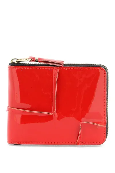 Comme Des Garçons Comme Des Garcons Wallet Zip Around Patent Leather Wallet With Zipper In 红色的