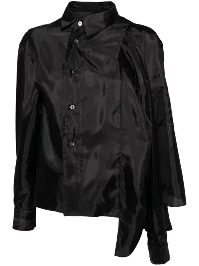 Comme Des Garçons Asymmetric Cotton Shirt In Black