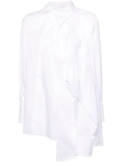 Comme Des Garçons Asymmetric Cotton Shirt In White