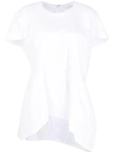 Comme Des Garçons Asymmetric Short-sleeve T-shirt In White