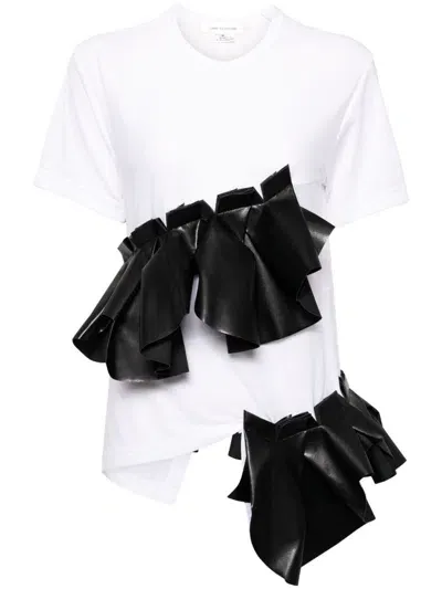 Comme Des Garçons Asymmetric T-shirt In 2 White X Black