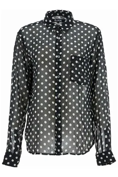 Comme Des Garcons Black Camicia Froissè A Pois In Black