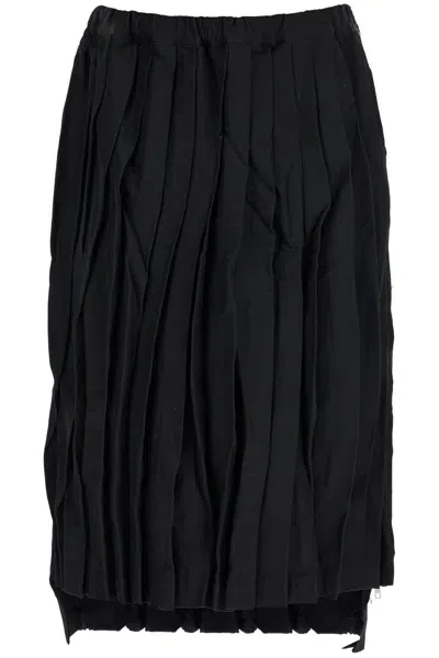 Comme Des Garcons Black Gonna Plissettata Con Zip Laterali In Black