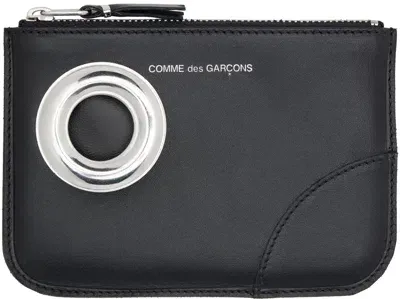 Comme Des Garçons Black Silver Eyelet Wallet Pouch In 1 - Black