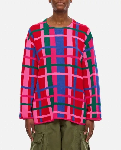 Comme Des Garçons Check Patterned Sweater In Multicolor