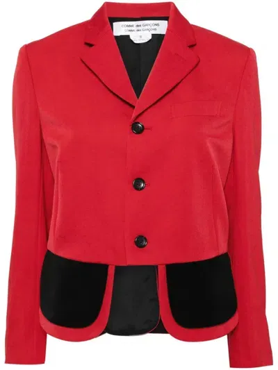 Comme Des Garçons Comme Des Garçons Asymmetric Button-up Blazer In Red