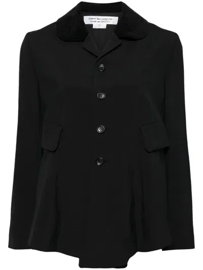 Comme Des Garçons Comme Des Garçons Cotton-wool Blend Button-up Blazer In Black