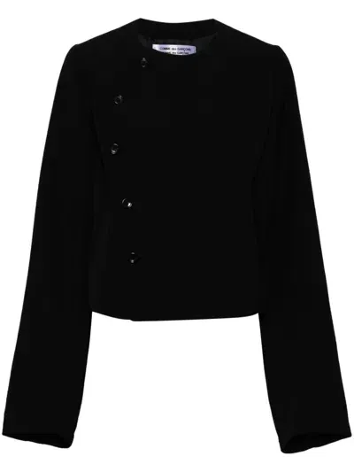 Comme Des Garçons Comme Des Garçons Cut-out Wool Jacket In Black