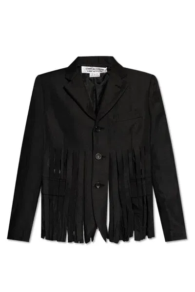 Comme Des Garçons Comme Des Garçons Fringed Blazer In Black