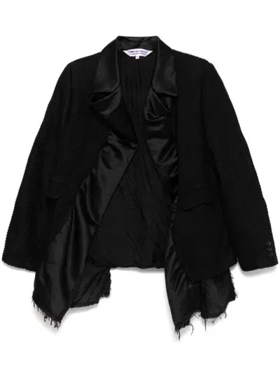 Comme Des Garçons Comme Des Garçons Fringed-edge Blazer In Black