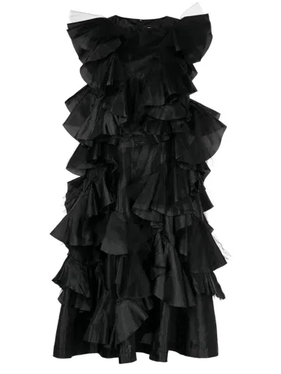 Comme Des Garçons Comme Des Garçons Ruffled A-line Dress In Black