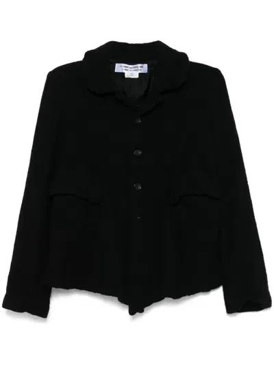 Comme Des Garçons Comme Des Garçons Scallop-trim Jacket In Black