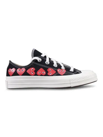 Comme Des Garçons Converse Multi Heart Low Top Sneakers In Black