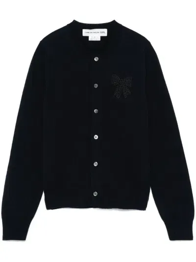 Comme Des Garcons Girl Bow-detail Cardigan In Black