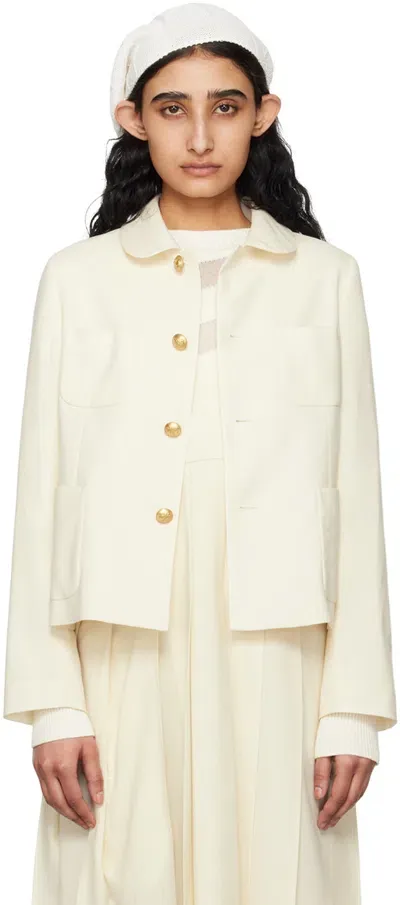 Comme Des Garcons Girl Off-white Peter Pan Collar Jacket In 1 Off-white