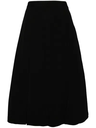 Comme Des Garcons Girl Pleated Wool Skirt In Black