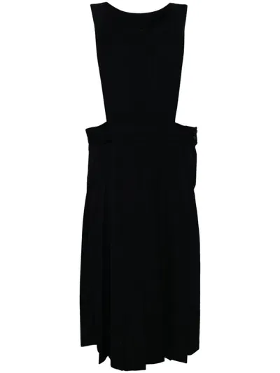 Comme Des Garcons Girl Pleated Wool-gabardine Midi Dress In 1 Black