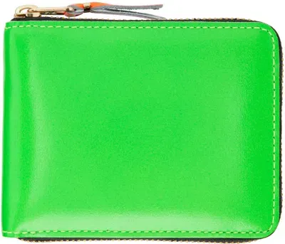 Comme Des Garçons Green Super Fluo Wallet In 2 Green